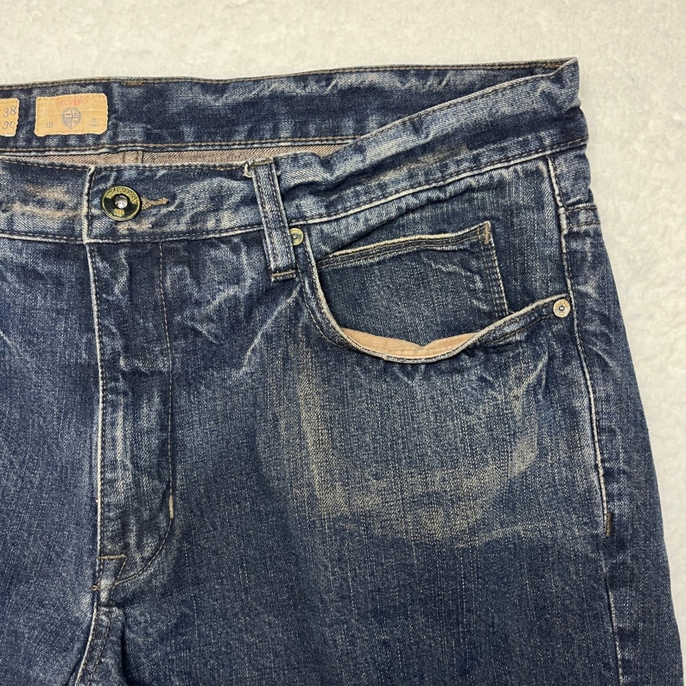 Trevero Jeans Mens 38x30 Blue Straight‎ Leg Distressed Denim RN 58909 Streetwear
